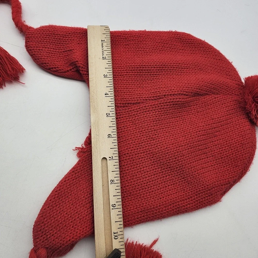 Angry Birds Hat Trapper Boys One Size Red Fleece Ear Flap Winter‎ Tassel Pom